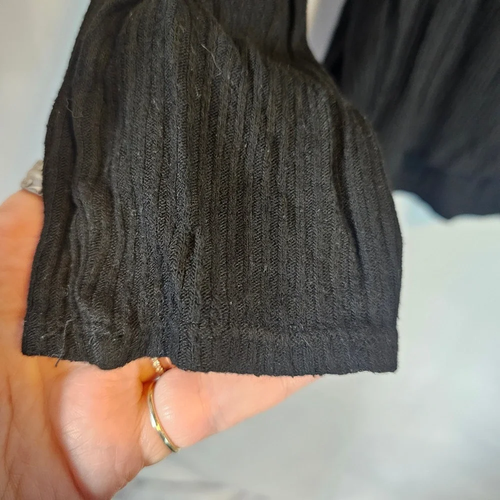 Velvet Graham Spencer Ribbed Knit Top Long Sleeve Black Womens Size Small‎ - Picture 3 of 7